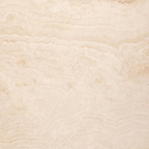 Kulatý konferenční stolek Prunus 80 cm travertin glamour chrom moderní do obýváku