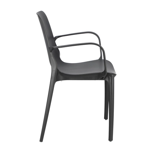 Zahradní židle Ginevra SCAB Design antracitová s područkami, stohovatelná, moderní