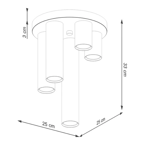 Moderní bílý stropní plafon LAGOS 5P SOLLUX do obýváku, ložnice a chodby