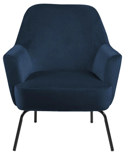 Křeslo ušák Melissa samet modrý moderní do obýváku pohodlný skandinávský Actona