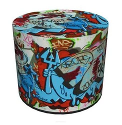 Okruglý taburet Proof Intesi multicolor moderní čalouněný do obýváku a ložnice 40 cm