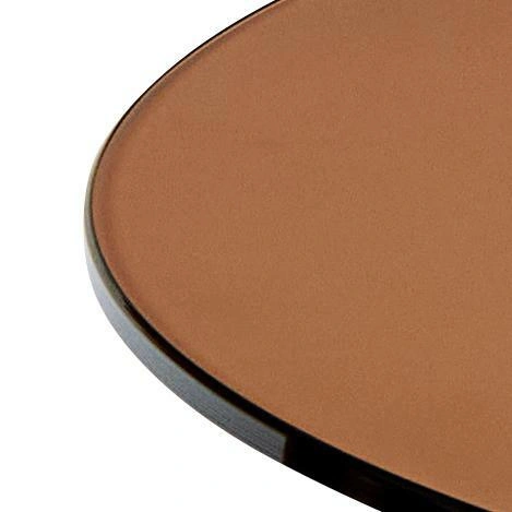 Konferenční stolek Dunsley 45 cm hnědý skleněný kulatý do obýváku