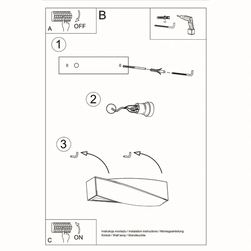 Moderní nástěnné svítidlo Sigma Sollux šedé do obýváku a ložnice keramika sklo 42 cm