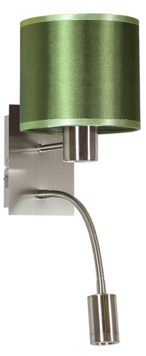 Nástěnné svítidlo Sylwana 1x40W E14 + LED s vypínačem chrom / tmavě zelená