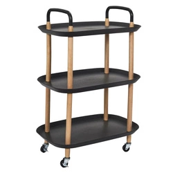 Intesi Kaleo moderní kovový servírovací vozík na kolečkách do kuchyně a obýváku 3 police