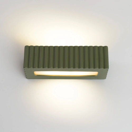 Nástěnné svítidlo RIGATA olivově zelené keramické moderní do obýváku