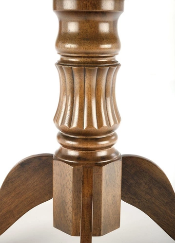 Rozkládací kulatý jídelní stůl Bator 90–124 cm vintage tmavý dub na jedné noze Intesi