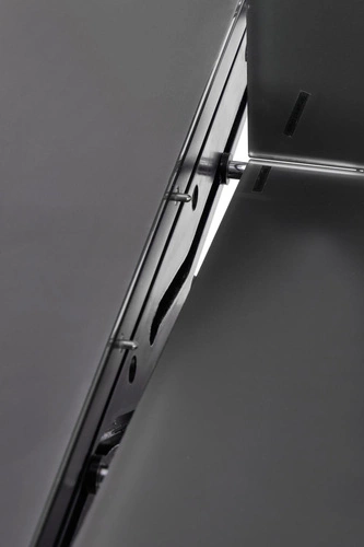 Rozkládací jídelní stůl Siles moderní černý skleněný 180–220 cm Intesi