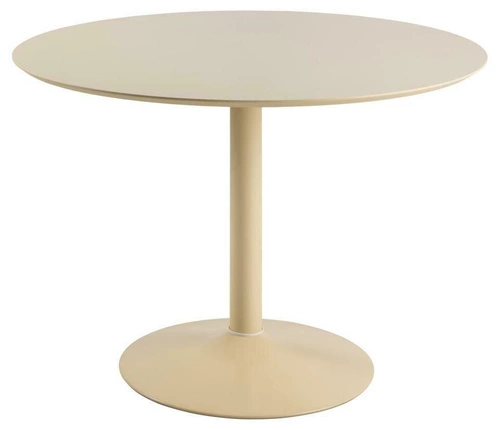 Jídelní kulatý stůl Ibiza 110 cm béžový moderní na jedné noze Actona MDF kov