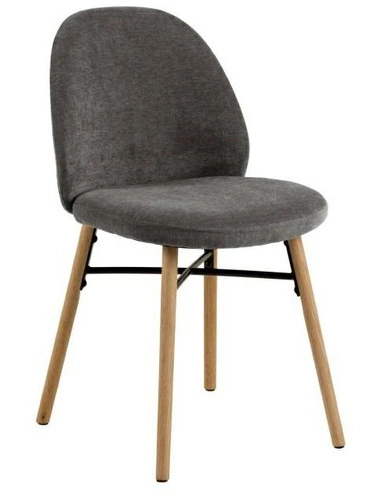 Jídelní židle Sophia Actona šedá čalouněná skandinávská s dřevěnými nohami