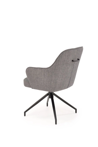 Otočná čalouněná židle Connery Intesi šedá s područkami do jídelny a obýváku