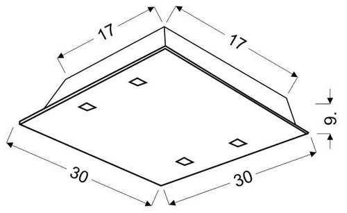Stropní svítidlo bílé Fontana 30x30 křišťálové skleněné do obýváku a ložnice