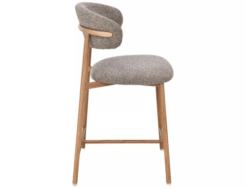 Barová židle Pasco slim čalouněná cappuccino dub moderní