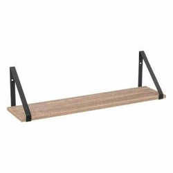 Nástěnná police loftová Aliaj 58 cm přírodní černá na knihy a dekorace do obýváku