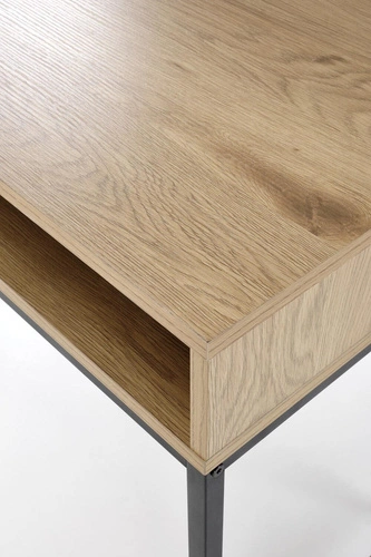 Pracovní stůl Bocka moderní loftový se zásuvkou a policí přírodní/černý 95 cm