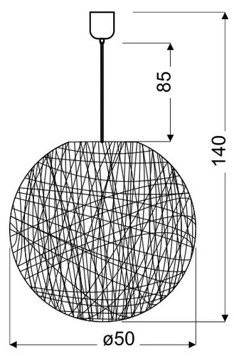 Závěsná lampa Caruba 1x60W E27 hnědá 50