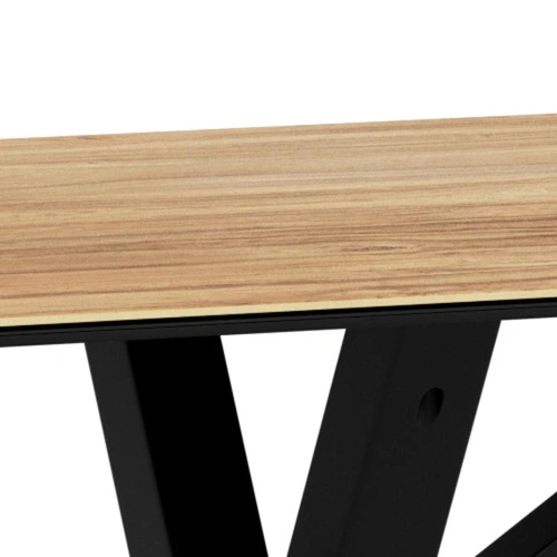 Stůl Heaven 160x90 moderní jídelní keramický dub na černých nohách