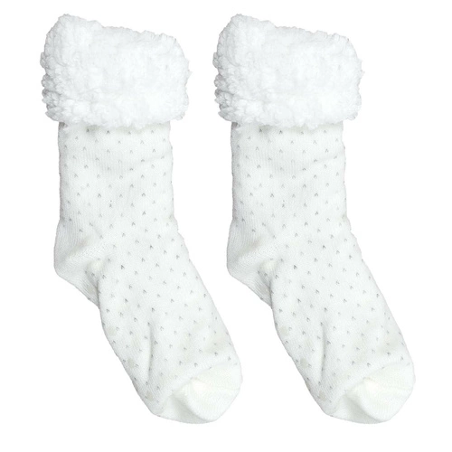 Dámské ponožky Intesi bílé se stříbrným motivem, hřejivé a příjemné na dotek, moderní styl