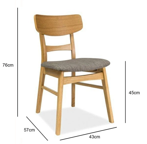 Židle Fiona - dub/šedá