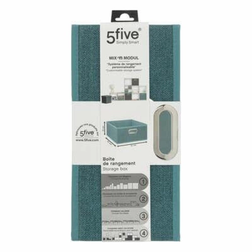 5five simply smart látková krabice do regálu 31x15 cm modrá skládací s úchytem