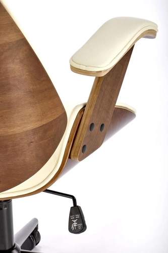 Ergonomická kancelářská židle Halid krémová ořechová s opěrkou hlavy moderní do kanceláře Intesi