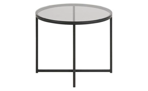 Kulatý konferenční stolek Cross Actona skleněný černý moderní do obýváku 55 cm