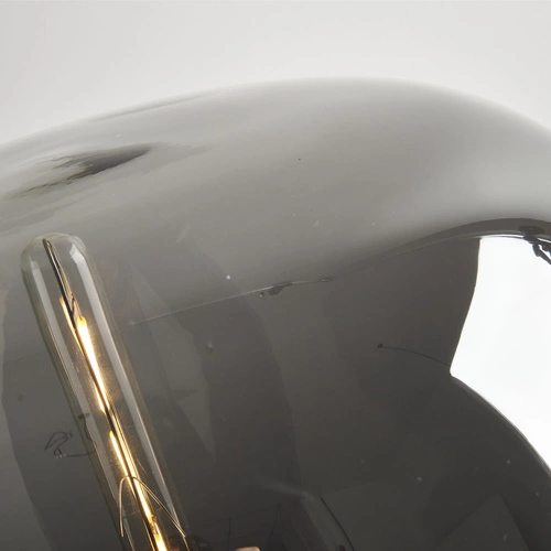 Moderní černá stolní lampa FATA s kouřovým sklem do obýváku nebo ložnice 46 cm Step into Design