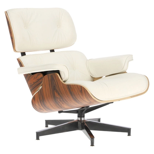 Kožené bílé otočné relaxační křeslo Vip moderní do obývacího pokoje ve stylu Lounge Chair