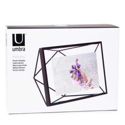 Černý moderní kovový fotorámeček Umbra Prisma 10x15 na pověšení i postavení