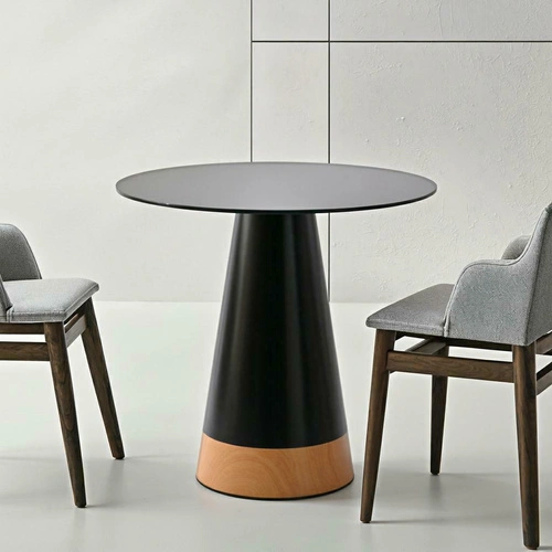 Kulatý jídelní stůl Soleilo Duo černý moderní 80 cm