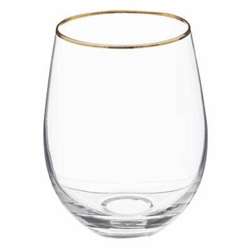 Sada 6 sklenic Ava 540 ml na moderní nápoje se zlatým okrajem 5five