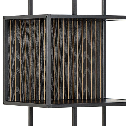 Knihovna Seaford II loftová s 2 zásuvkami černý jasan