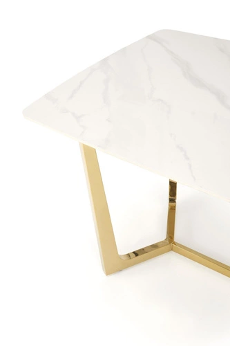 Jídelní stůl Rohs bílý mramor a zlatá 160x90 cm moderní glamour obdélníkový Intesi