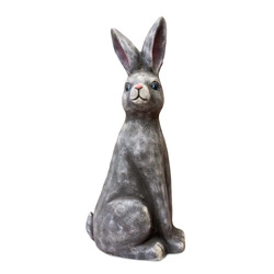 Intesi velikonoční dekorativní figurka sedící zajíc 55 cm šedý z pryskyřice do obýváku a na stůl
