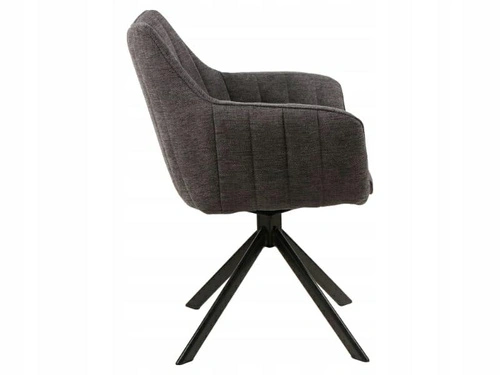 Jídelní otočná čalouněná židle Murray se šedým potahem a područkami