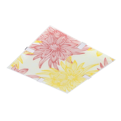 Stropní LED svítidlo Georgia 40x40 skleněné čtvercové červeno-žluté do obýváku a kuchyně