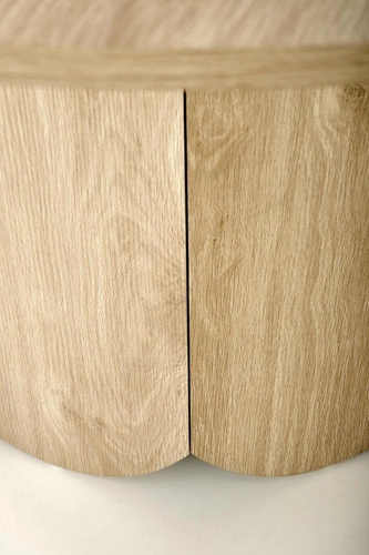 Moderní kulatý jídelní stůl Puro 2 120 cm dub přírodní na jedné noze Intesi