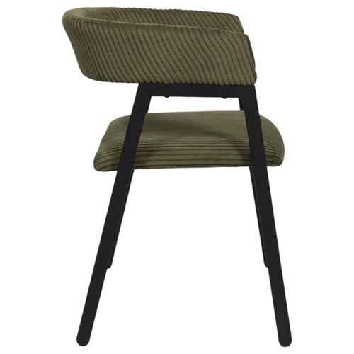 Čalouněná jídelní židle Scott Intesi z manšestru v olivově zelené s područkami