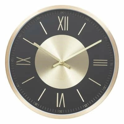 Nástěnné hodiny glamour Ariana 30 cm zlaté černé moderní do obýváku nebo ložnice