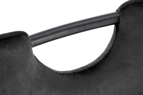 Čalouněná sametová jídelní židle Vivia černá moderní glamour s vysokými nohami Intesi