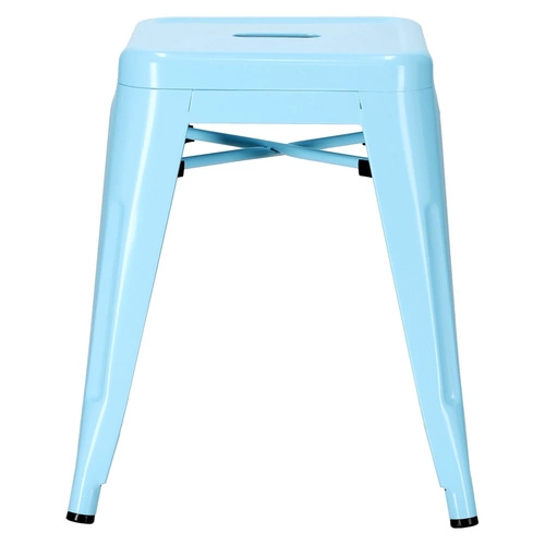 Modrá kovová stolička Paris do kuchyně a obýváku inspirovaná Tolix moderní 46 cm D2.DESIGN
