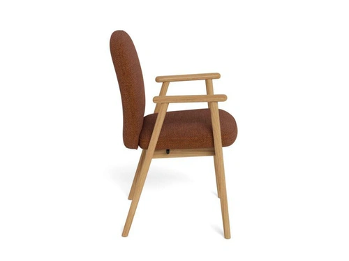 Jídelní čalouněná židle Calvin s područkami dub terakota