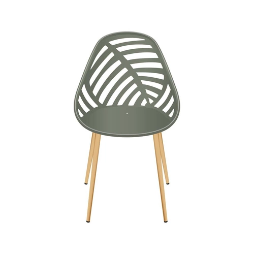 Moderní jídelní židle z plastu Alameda Intesi olivová s opěrkou do kuchyně