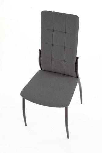 Čalouněná židle Intesi Stagy šedá moderní do jídelny a kuchyně na černých nohách