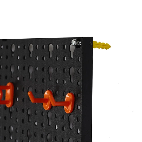 Intesi moderní černý nástěnný věšák na nářadí do garáže a dílny 16 dílů