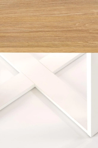 Konferenční stolek Cross Intesi čtvercový dub zlatý bílý moderní skandinávský do obýváku 67x67