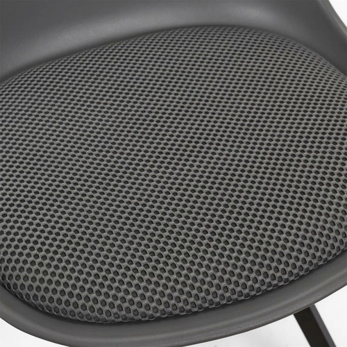 Čalouněná židle Atom Intesi šedá do jídelny a obýváku moderní s kovovými nohami