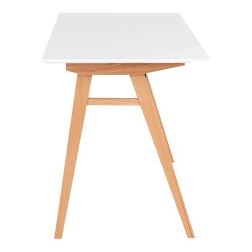 Skandinávský psací stůl Vojens bílý 120 cm do pracovny a kanceláře, dřevěný Intesi