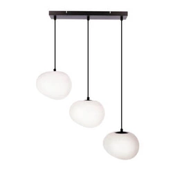 Závěsná lampa STONES černá 20cm 3x40W E27 bílý difuzor