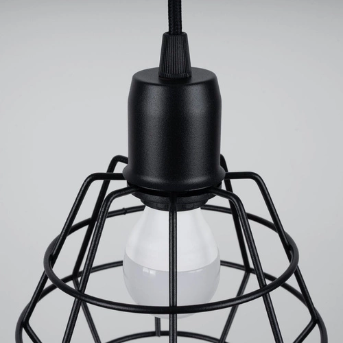 Industriální závěsné svítidlo SUBA 3P černé kovové do obýváku a nad stůl 3-bodové